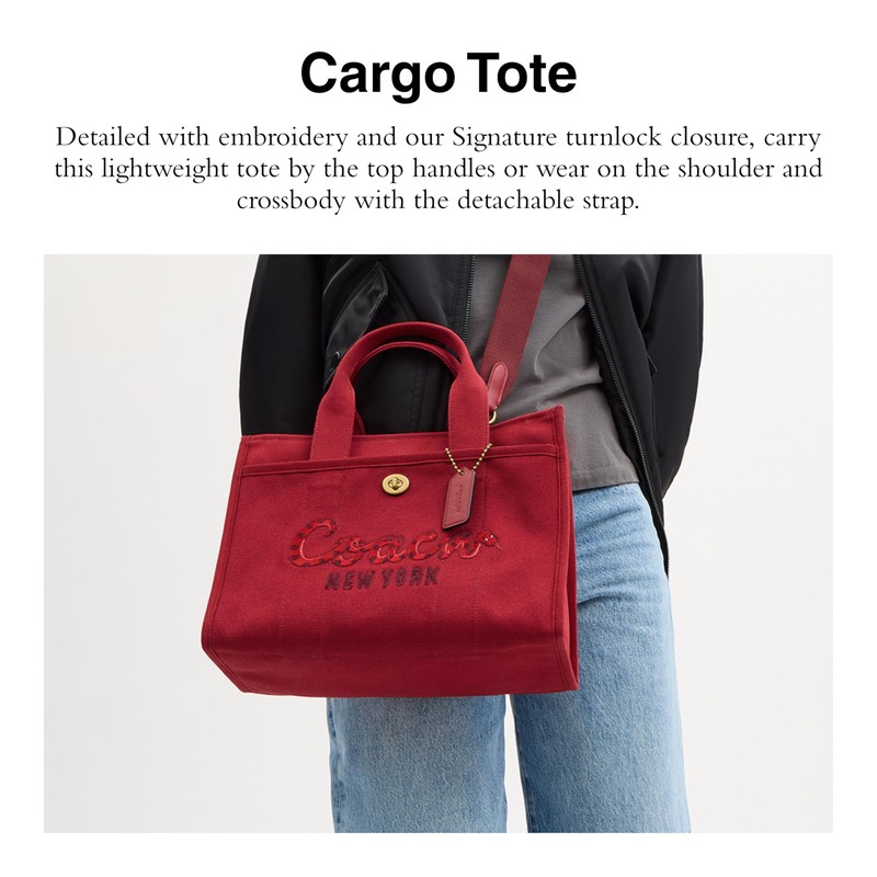 Coach Cargo Tote, Ruby
