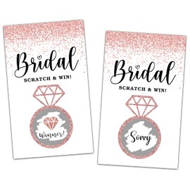 Foosproea Bridal Shower Scratch Off Game Cards, Pink & Gold Bridal Raffle Lottery Tickets, Scratch Off Party Game for Wedding, Engagement/Bachelorette Party Favors Supplies Decorations (50 Pack)-02