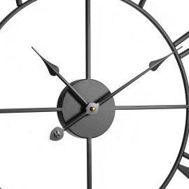 24-Inch Classic Decorative Wall Clock with Roman Numerals Battery Operated Silent Non-Ticking for Living Room DecorDefault: Default