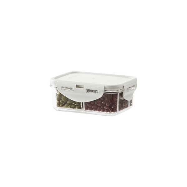 Lock&amp;Lock [On Sale]Lock&amp;Lock Antibacterial Bisfree Stackable Rectangular 350ml Kankan Light