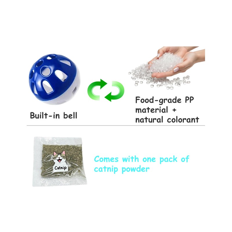 HEUHAI 5 Pack Cat Toys Balls Indoor Kitten Interactive Play