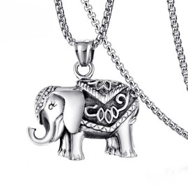 Cute Elephant Necklace Lucky Animal Pendant Wild Animals Holiday Jewelry Gift for Girls Teens Elephant Lovers Stainless Steel, Stainless Steel