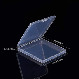 BENECREAT 18 Pack Rectangle Clear Plastic Bead Storage Containers Box Drawer Organizers with Lid for Beads Cards and Other Craft Accessories - 3.3x3x0.47 Inches