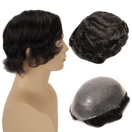 100% Density 0.06mm Thin Skin Toupee Hair for Men 8x10 Inch #1B20