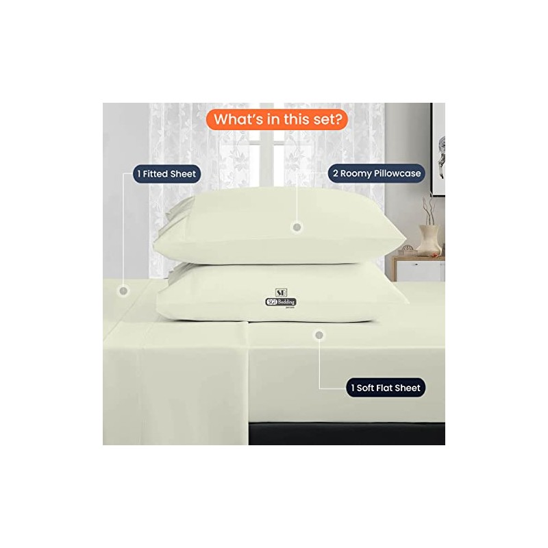 SGI bedding - Juego de sábanas principal de 600 hilos