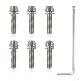 SPEEDWOX 6 Pcs Hex Key Titanium Hex Socket Head Cap Screws M5x20mm with Washer MTB Road Bike Mountain Bike Stem Screw Titanium for MTB Bike Stem