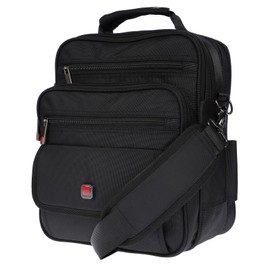 Christian Wippermann Professional Size M, L, XXL, Shoulder Bag, Flight Attendant, Men's Bag, Messenger Bag, Work Bag, Laptop Bag, Black-M-Red