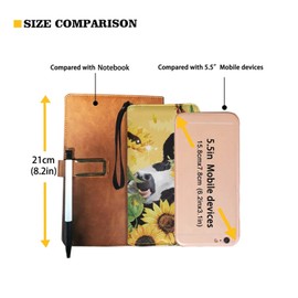 TOADDMOS Cow Sunflower Print PU Leather Wallet for Women Phone RFID Coin Small Fashion Purse with Strap Clutch