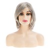Baruisi Short Wavy Bob Wig Beige Gray Synthetic Cosplay Replacement