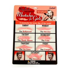 Accoutrements Stylish Mustaches for Girls, Pink