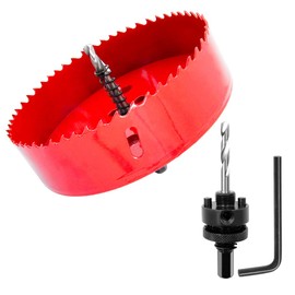 5.3 inch hole saw, LAIWEI 135mm hole cutter, with A2 heavy duty mandrel drill bit for drilling wood, Thin sheet metal, aluminum profiles, drywall, PVC and other materials, electric drill tool(5-5/16”)