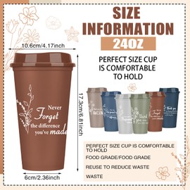 Yetene 12 Pcs Christian Cups Bulk Christian Gifts for Women Men Employee Appreciation Gifts Thank You Cups 16 oz Reusable Plastic Neutral Color Coffee Cups with Lids (Morandi)