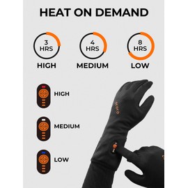 ORORO Heated Gloves Liner for Men and Women, Lightweight Heated Liner Gloves for Riding, Skiing and Arthritis Hands (Black, 2XL)