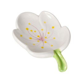 Flower Soap Dish Ceramic, Soap Dish with Drain, Creative Soaps Bar Holder, Decoration for Bathroom, Sinks, Self-Draining, Easy Cleaning, Apply for All Common Sizes Solid Soaps (Tulip, White)