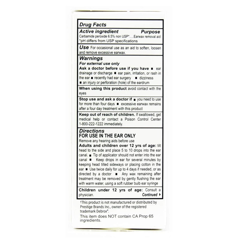 MAJOR Ear Drops Earwax Removal Aid 0.5oz 15mL Carbamide Peroxide