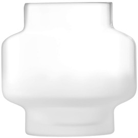 LSA International Mist Part Frost White Vase 7.5”, Luxury Stylish Decorative Flower Holder Modern Home Decoration