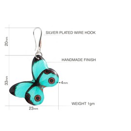 Schön Gartenkollektion Ohrringe Hängend Schmuck für Damen (Stil 16 - Schmetterlings Blau Türkis)