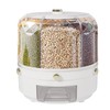 RENFANSHOP 360°Rotating Rice and Grain Dispenser with 6 Compartments -
