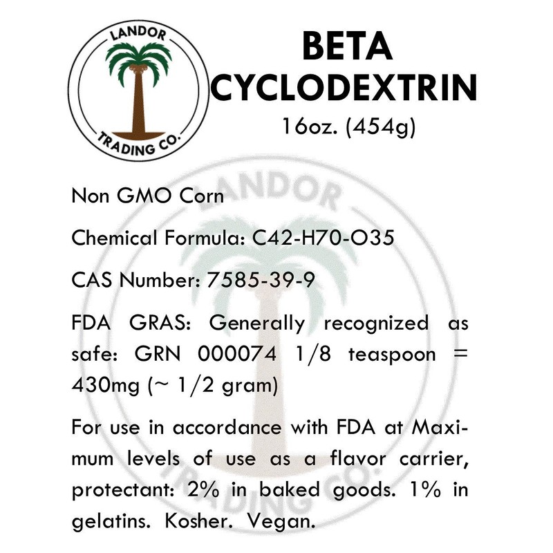 Beta Cyclodextrin - Food Grade 16 Ounces (454 Grams)