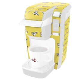 WraptorSkinz Decal Style Vinyl Skin compatible for Keurig K10 / K15 Mini Plus Coffee Makers Paper Planes Yellow (COFFEE MAKER NOT INCLUDED)