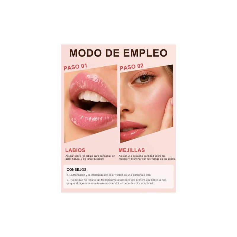 Erinde Bálsamo Labial PH que Cambia de Color, Brillo Labial