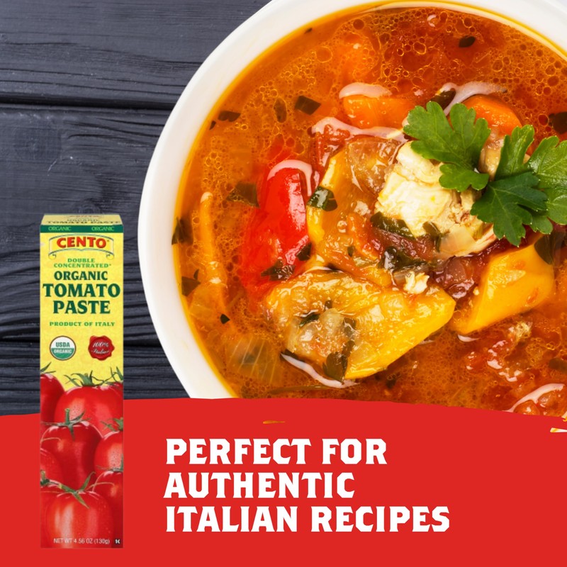 Cento Organic Tomato Paste, 4.56 Oz Tube (Pack of 12),