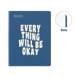 Miquelrius - Message 1 Colour Strip Notebook A4 80 Dotted Sheets 90g Paper 4 Holes Hardboard Cover Navy Blue