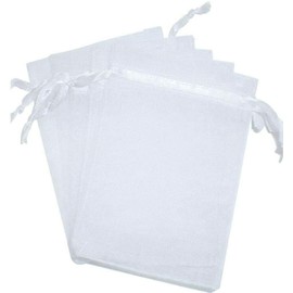 100pcs Organza Gift Bags by Organicguru Luxury Jewellery Xmas Wedding Party Birthday Candy Favour Anniversary (White, 20 x 30 cm)