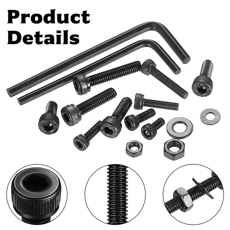 633 Pcs M3 M4 Nuts and Bolts Set, Hex Socket