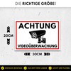Achtung Videoüberwachung Sign (30 x 20 cm Plastic) - Sign