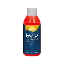 KREUL 91463 - Javana Fabric Paint for Light and Dark Fabrics, 250 ml Bottle Red, Brilliant Water-based Paint, Pasty Character, for Stamping and Stenciling, Washable After Fixation