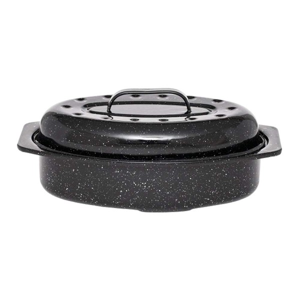 Granite Ware F Covered Oval Roaster, 13 inches, Black
