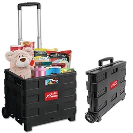 Homes World Foldable Box Shopping Cart - Standard Medium Grocery Carrier, Market & Camping Trolley Folding 5. Pack & Roll Box Shopping Cart (Large with Lid Set, Yellow)