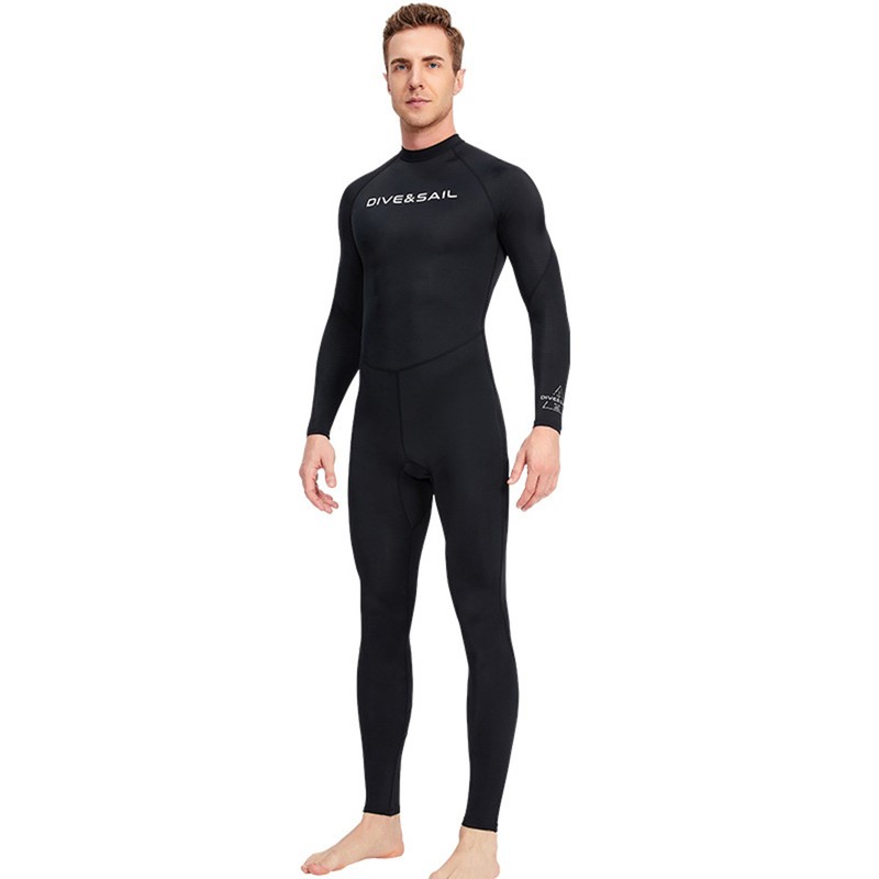 Men One Piece Swimsuit with Back Zipper Quick Dry Long