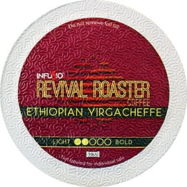 96-count Ethiopian Yirgacheffe, Light Roast Coffee) Single Serve Coffee Pods for Keurig K Cup® Brewers – InfuSio Revival Roaster Gourmet Roasted Coffee (Ethiopian Yirgacheffe, 96 Compatible with 2.0)
