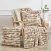 BYTIDE Brown Striped Luxury Faux Fur 60" x 80" Plush
