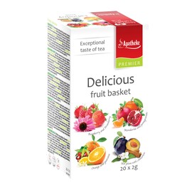Premium Europe Blend of Flavoured Herbal and Fruit Teas in Teabags | Fruit Basket Tea Sampler 4 Flavours | 20 Tea Bags