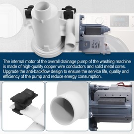 W10391443 Washer Drain Pump Fit for Whirlpool for Maytag for Amana Washing Machine, Washer Pump Assembly Replace 3020184, AP6020786, PS11754106,EAP11754106,PD00008107