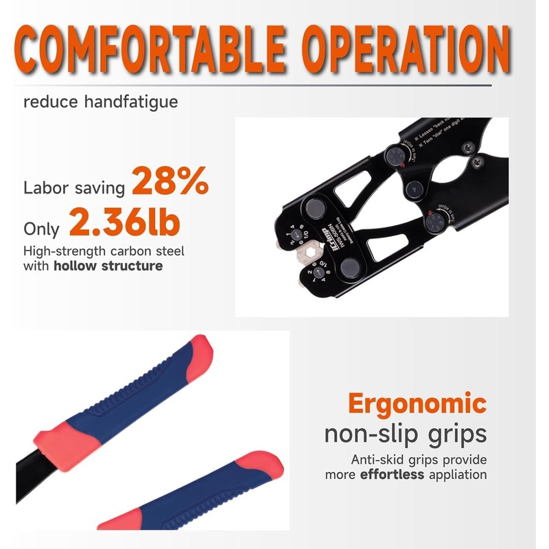 iCrimp Battery Cable Lug Crimping Tool Kit for 8-1/0 AWG