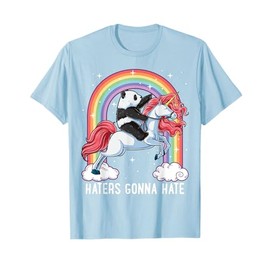 Panda Riding Unicorn Funny Haters Gonna Hate Pandicorn Girls T-Shirt