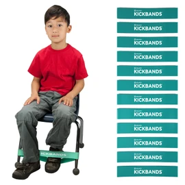 KICK BANDS Chair Bands for Kids with Fidgety Feet 12-Pack - ADHD Fidget Kickbands for Classroom Chairs & Desks - Solace Sensory Kickband (TEAL)
