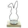 FRANK FLECHTWAREN Tea Light Holder Rabbit Cast Aluminium Mango Wood