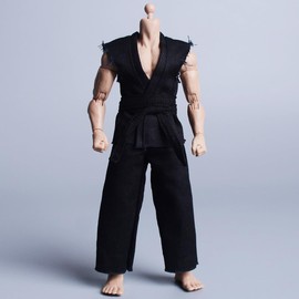 Meetoget 1/12 Scale Male Figure Doll Judo Clothes Action Figure Judo PM001US,black