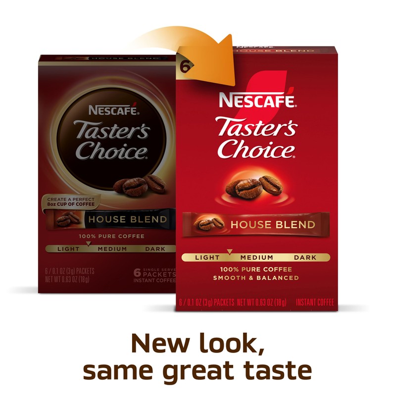 NESCAFÉ Taster's Choice, Instant Coffee Packets, Light Medium Roast Coffee,