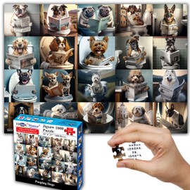 Think2Master Pooping Dogs & Puppies 500 Pieces Very Large Pieces Jigsaw. for Adults & Seniors 13+ Size: 26.8” x 18.9”