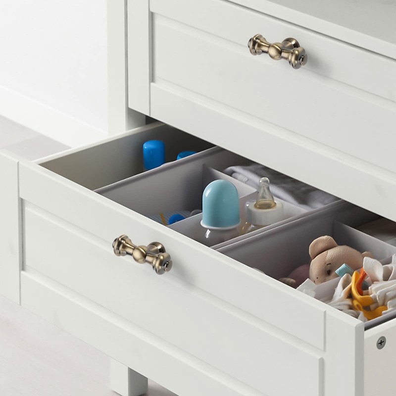 Asidrama 10 Pack Brushed Antique Brass Kitchen Cabinet Knobs Dresser