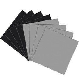 The supply find 10 Small Microfiber Cleaning Cloths for Glasses, Screens and Lenses, Black and Grey, 10 Pack, 10x10cm Lint-Free Ultra Fine and Thin Material