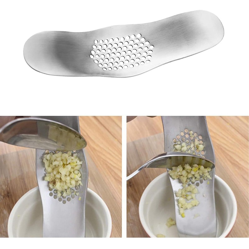 TRHDFW Garlic Rocker Crusher Mincer Press Dishwasher Safe, Stainless Steel