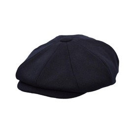 WALKER AND HAWKES - Men's Melton Wool Waterproof 8-Panel Bridgemoor Baker Boy Cap - Navy - 3X-Large (62cm)