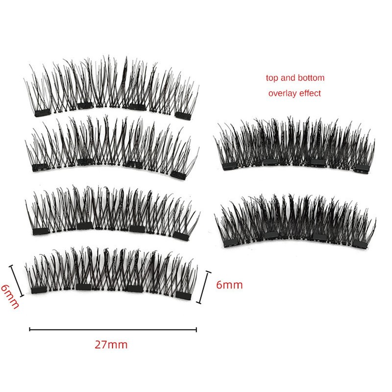 Magnetische Wimpern, 4 Stück kleberloser magnetischer Wimpernapplikator für Make-up-Anfänger